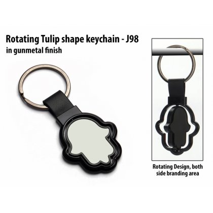 Personalized rotating tulip shape keychain