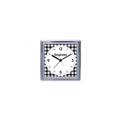 Personalized Seagram'S Chrome Plated Table Clock (4"X4")