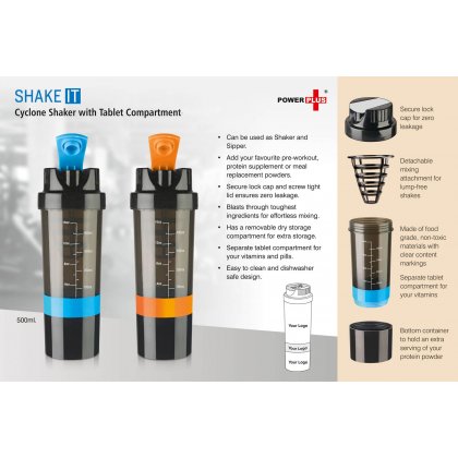Personalized Shake It Cyclone Shaker With Tablet Compartment