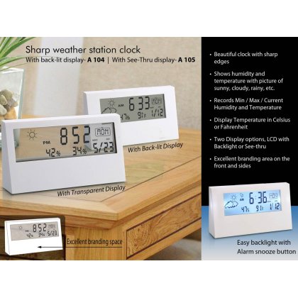 Personalized sharp weather station clock with backlight