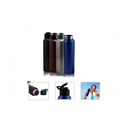 Personalized Stainless Steel Sports Bottle - 1000Ml (Bpa Free) (J O T T E R S - Omega) / Black, Blue, Red Wine, Silver