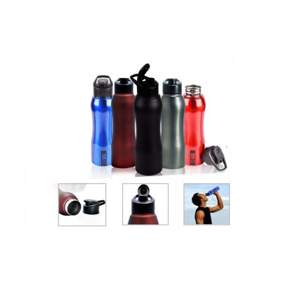 Personalized Stainless Steel Sports Bottle - 750Ml (Bpa Free) (J O T T E R S - Elektra Flip) / Black, Blue, Red