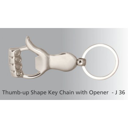 Personalized thumb up key ring with opener