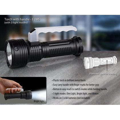 Personalized torch with handle (3 light modes)