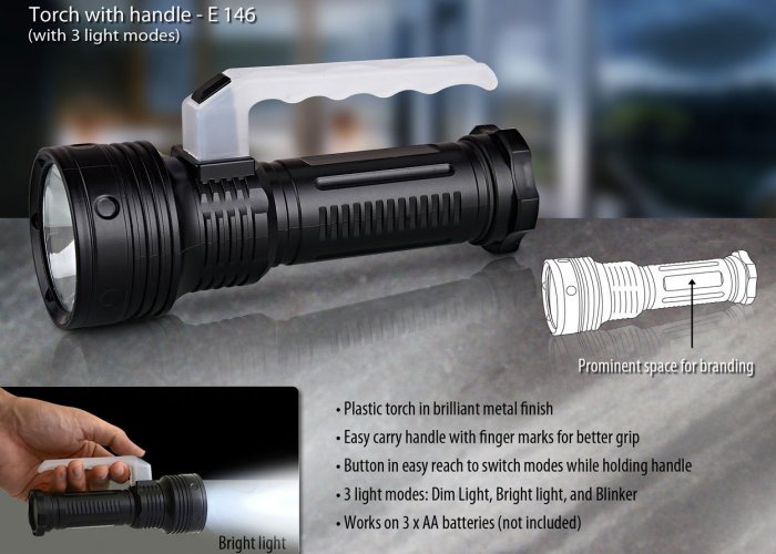 Personalized torch with handle (3 light modes)