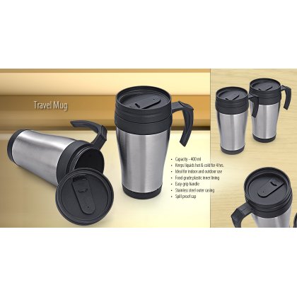 Personalized Travel Mug- Steel Mug (400 Ml)