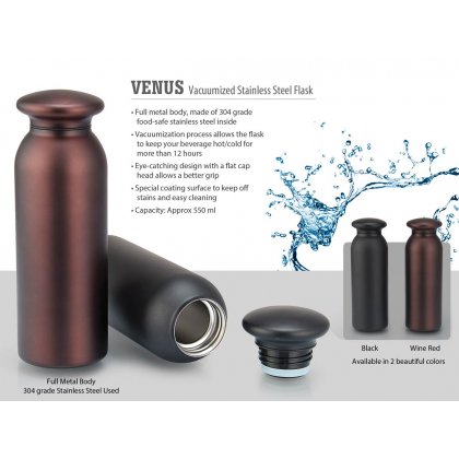Personalized Venus Vacuumized Stainless Steel Flask (550 Ml Approx)