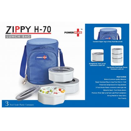 Personalized zippy lunch bag- 3 containers (plastic)