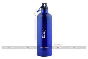 Personalized Blue Sports Bottle With Carabiner (750Ml)