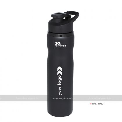 Personalized Black Curved Steel Bottle 700ml
