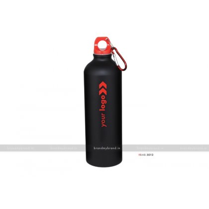 Personalized Black Matt Red Cap Sports Bottle 750ml