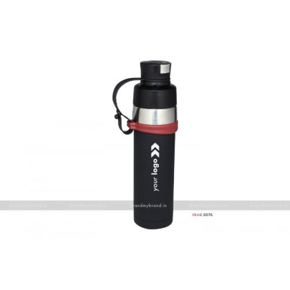 Personalized Black Red Premium Bottle Cum Flask 480ml
