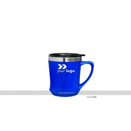 Personalized Blue Plastic Mug inside Steel