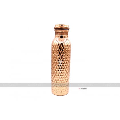 Personalized Diamond Edge Copper Bottle