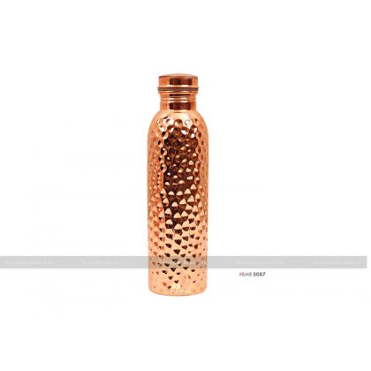 Personalized Hammered Straight Copper Bottle