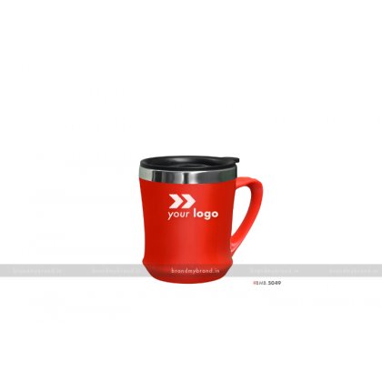Personalized Red Plastic Mug inside Steel