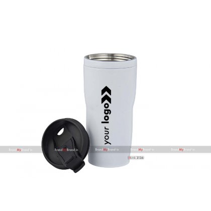 Personalized white/black ace-double wall stainless steel mug (450 ml)