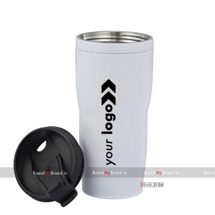 Personalized white/black ace-double wall stainless steel mug (450 ml)