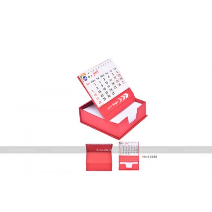 Personalized Red Cube Calendar with Slip Rack
