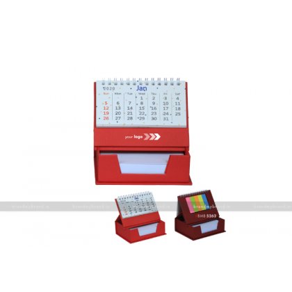 Personalized Red Cube Calendar With Sticky Notes