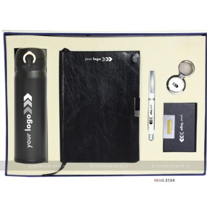 Personalized Notebook, Cardholder, Pen, Flask & Pendrive