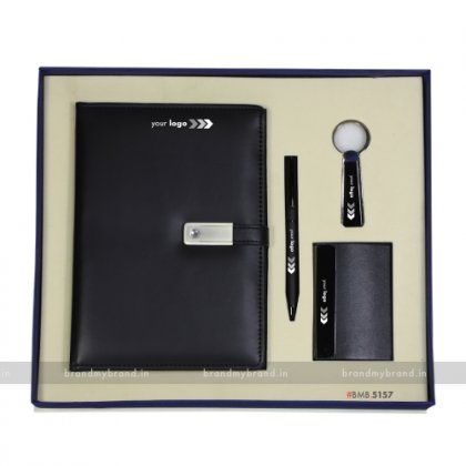 Personalized Pendrive Notebook with Pen, Cardholder & Keychain