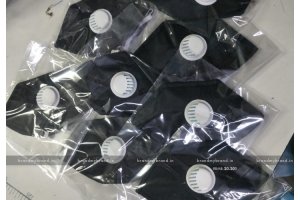 Black Cloth reusable Mask With Respirators
