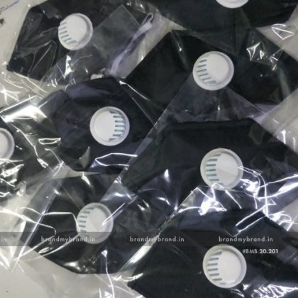 Black Cloth reusable Mask With Respirators
