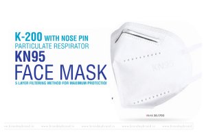 K200/KN95 particulate respirator face mask with nose pin