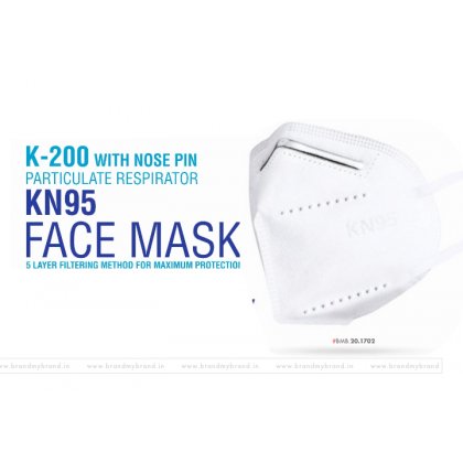 K200/KN95 particulate respirator face mask with nose pin