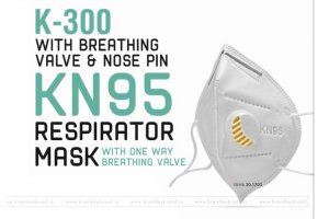 K300/KN95 particulate respirator face mask with breathing valve nose pin