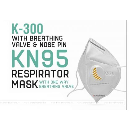 K300/KN95 particulate respirator face mask with breathing valve nose pin