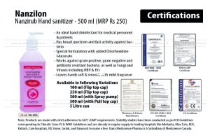 Nanzilon / Nanzirub 500ml Hand sanitizer (with spray pump)