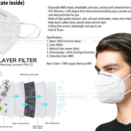 Panther KN95 Mask With Nosepin | Certificate Inside | 10pc Box