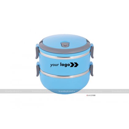 Personalized Blue Matt Double Layer Lunch Box