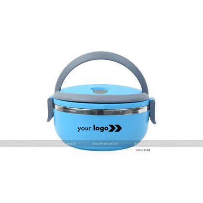 Personalized Blue Matt Single Layer Lunch Box
