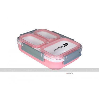Personalized Pink 3 Part XL Lunch Box