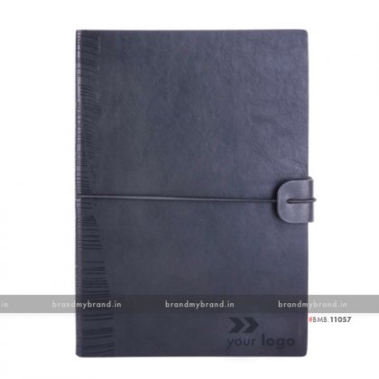 Personalized Blue - Elastic Lock Premium - Soft Cover A5 Notebook