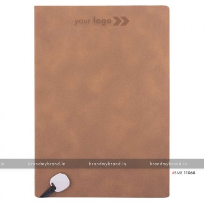 Personalized Brown - Metal Fitting Bookmark - Hard Cover A5 Notebook