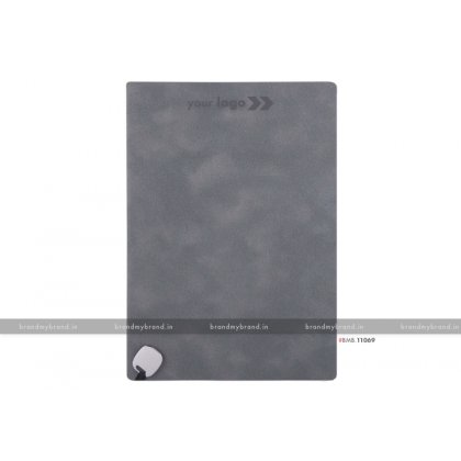 Personalized Grey - Metal Fitting Bookmark - Hard Cover A5 Notebook