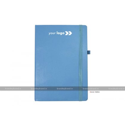 Personalized Light Blue (PU) - Hard Cover A5 Notebook