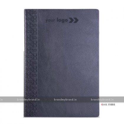 Personalized Navy Blue - Hard Cover A5 Notebook
