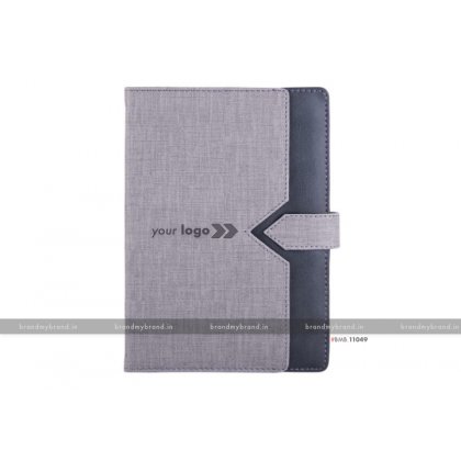Personalized Pocket Arrow Loopi - Grey - Hard Cover A5 Notebook