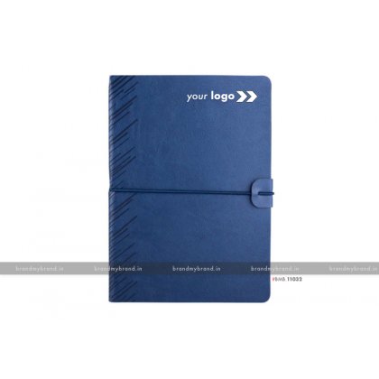 Personalized Soft Elastic -Navy Blue - Soft Cover A5 Notebook