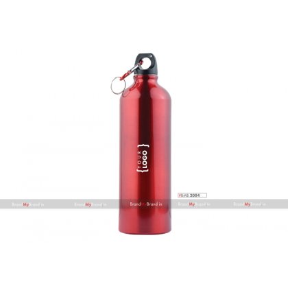 Personalized Red Sports Bottle With Carabiner (750Ml)