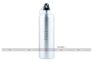 Personalized Silver Sports Bottle With Carabiner (750Ml)
