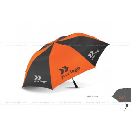 Orange and Black Umbrella -24 inch, 2 Fold