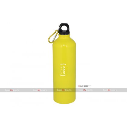 Personalized Yellow Sports Bottle With Carabiner (750Ml)