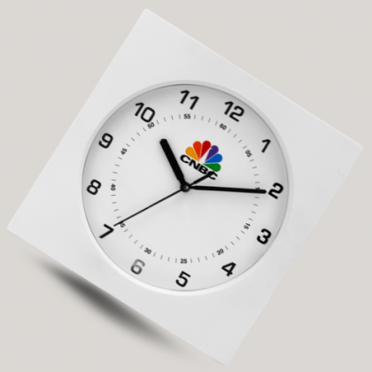 Customized Square White Wall Clock with Logo