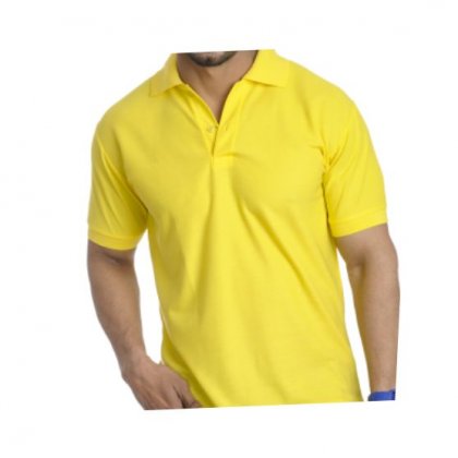 Personalized Polo T Shirt (Bright Yellow) Polyester Cotton
